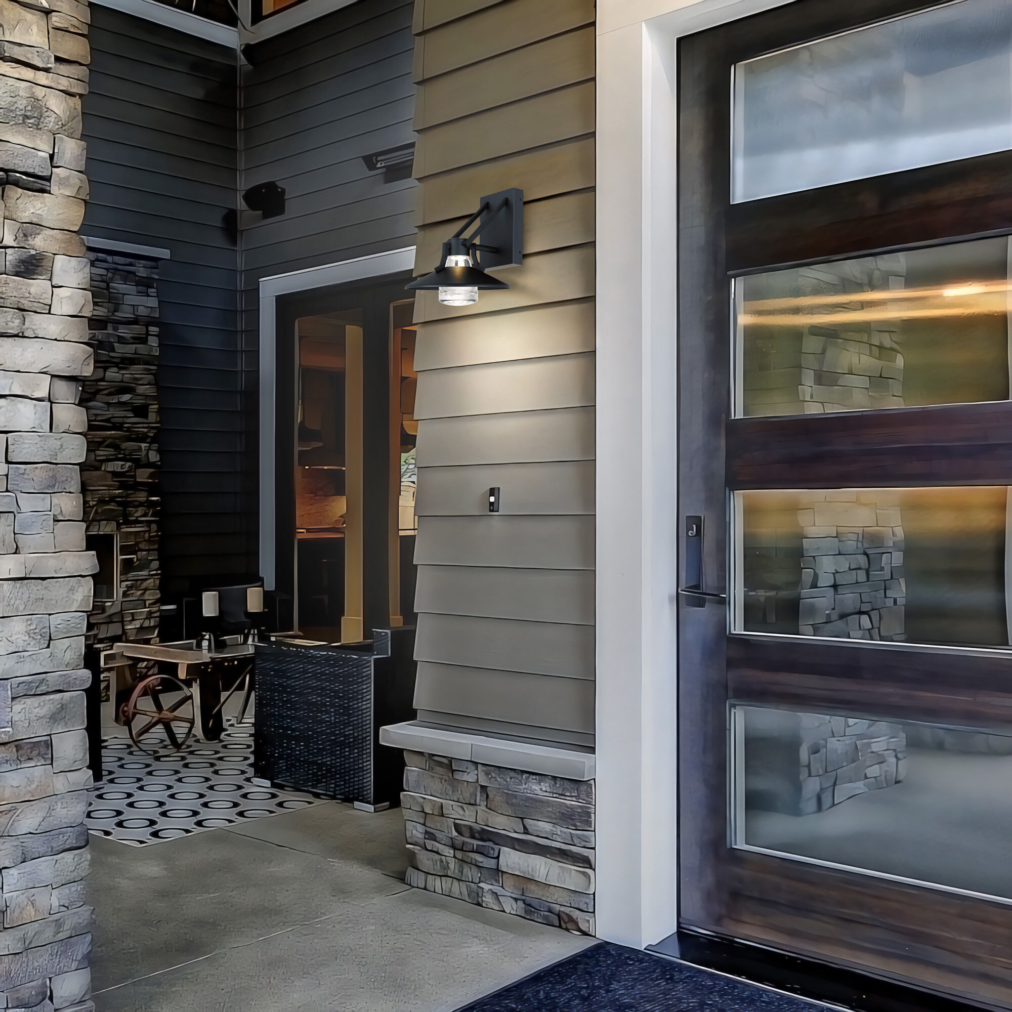 Radiant LED 9 inch Sand Black Outdoor Wall Sconce